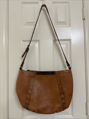 Patricia Nash Tan Leather Hobo with Stud Accents